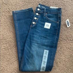 Ankle length straight leg denim